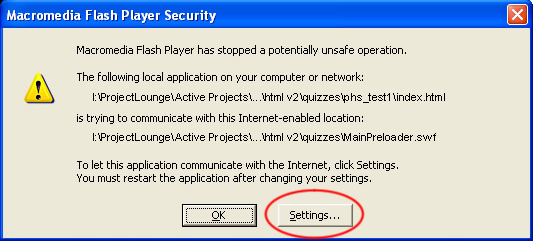 Flash Player Security Alert
